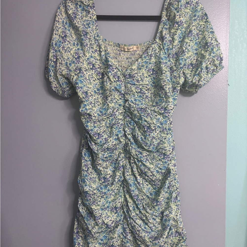 Floral Mini Dress with Puff Sleeves